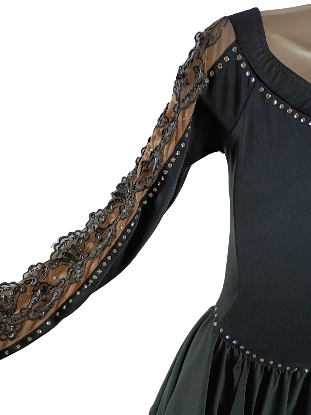 Woman's Over The Shoulder Long Sleeve Dance Costume